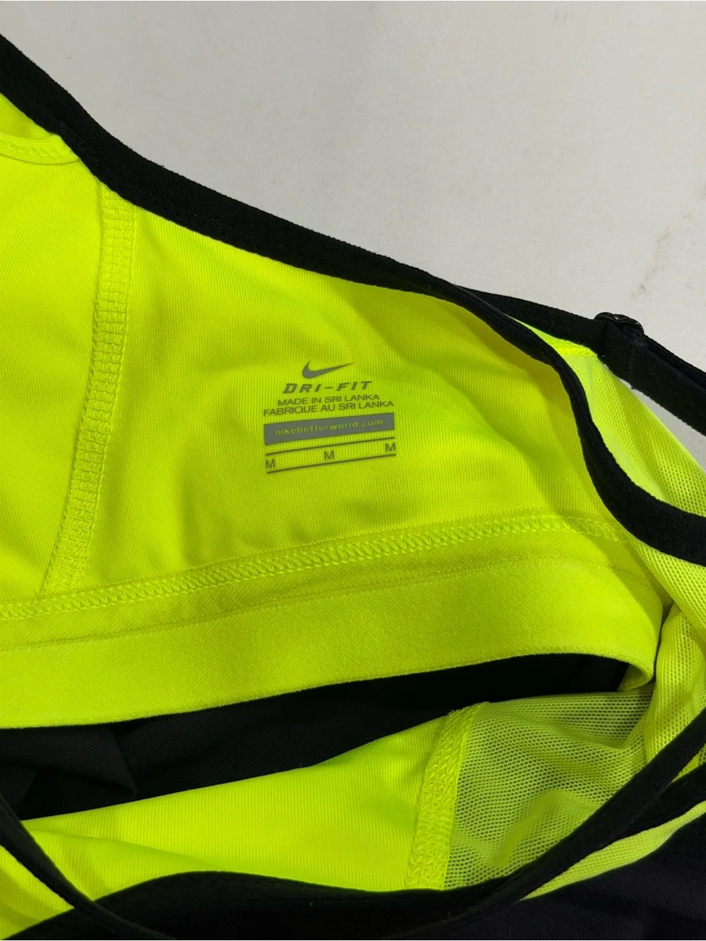 NWOT Nike Bodysuit with Neon Built-in Sports Bra - M